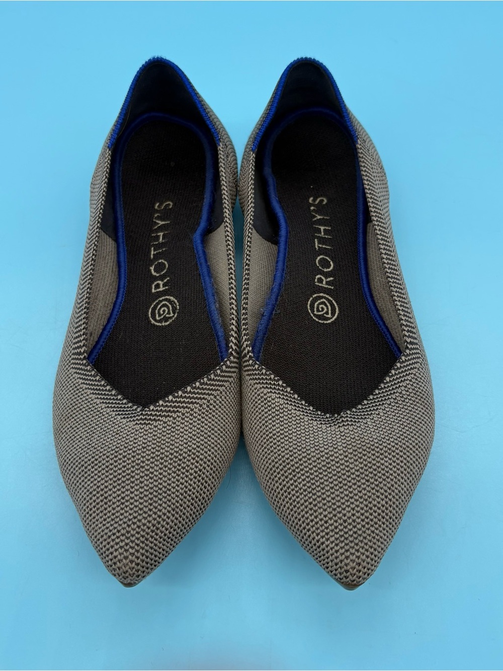 Rothy's Women’s The Point Flats in Cloud Gray Birdseye Size 8